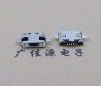 供应迈克Micro USB母座沉板,两脚下沉1.0鱼叉贴板雾锡