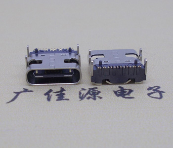 USB 3.1 单排16P贴板带柱,Type-C母座四脚插板价格