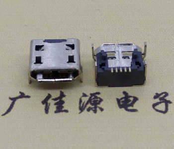 MICRO USB接口母座,四脚插板加高1.55MM镀镍
