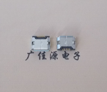 Micro USB插座|5P插板有卷边|带定位距离4.0|针贴片镀镍