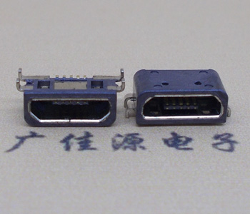 迈克防水MICRO USB母座,方口型全包四脚插板