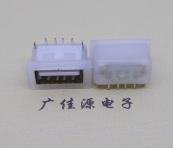 卧式后两脚DIP插板USB AF 2.0防水母座,反向插A公头连接器