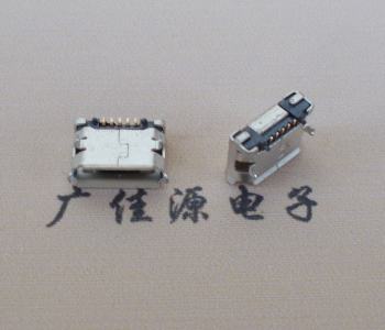Micro USB卷口插板6.4mm有柱加焊盘雾锡
