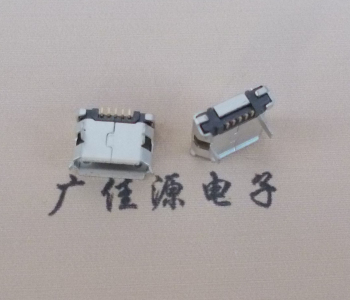 Micro USB插座无柱带焊盘有卷口