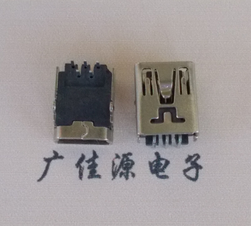 Mini USB 5pin两脚DIP90度铜壳
