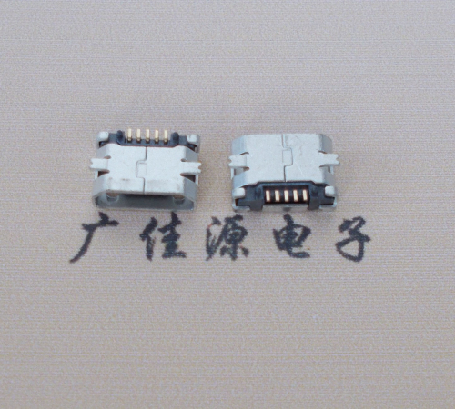 Micro USB鱼叉贴脚带定位柱加焊盘直边