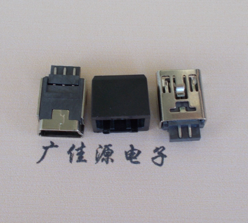Mini USB母座带黑护套焊线